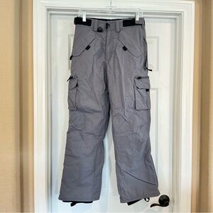 Boulder Gear Womens S Cargo Insulated Snow Ski Pants Gray Fleece Lined Ankle Zip